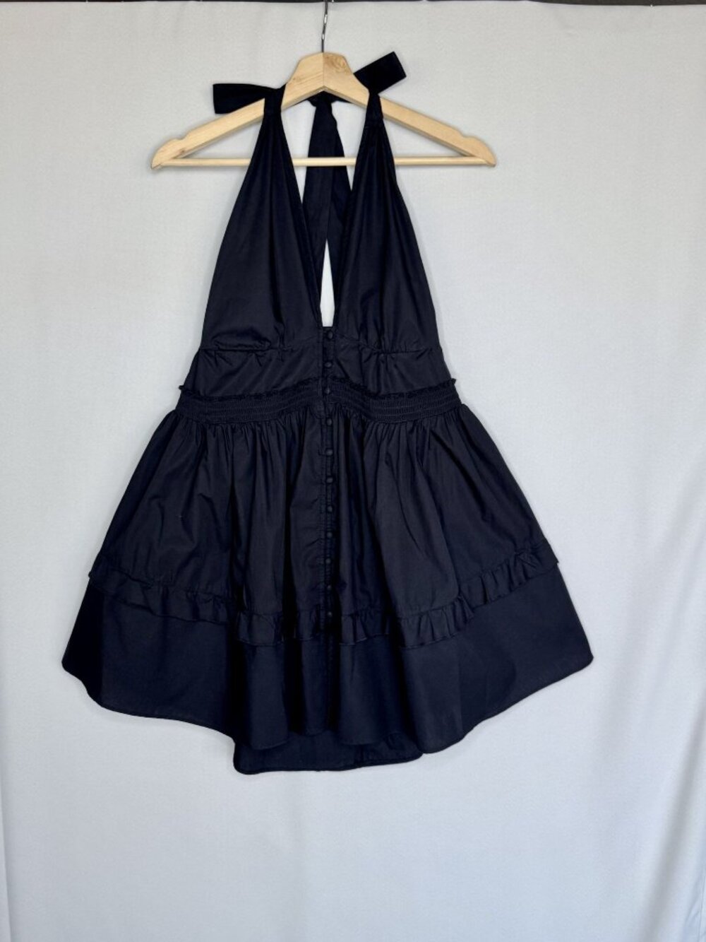 Free People Black Halter Mini Dress
